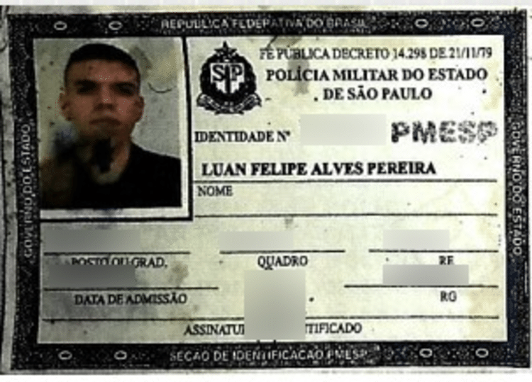 Luan Felipe Alves Pereira - PM suspeito de jogar rapaz da ponte em SP