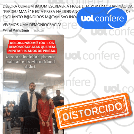 9.abr.2025 - Homem foi inocentado, enquanto cabeleireira ainda está sendo julgada 9.abr.2025 - Homem foi inocentado, enquanto cabeleireira ainda está sendo julgada