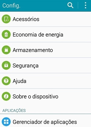 Tela de configurações do Android - Reprodução