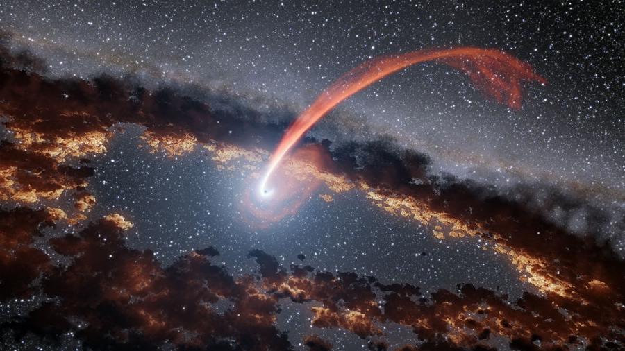 Registros sugerem que buracos negros podem dissipar estrelas em longas serpentinas - NASA/JPL-CALTECH
