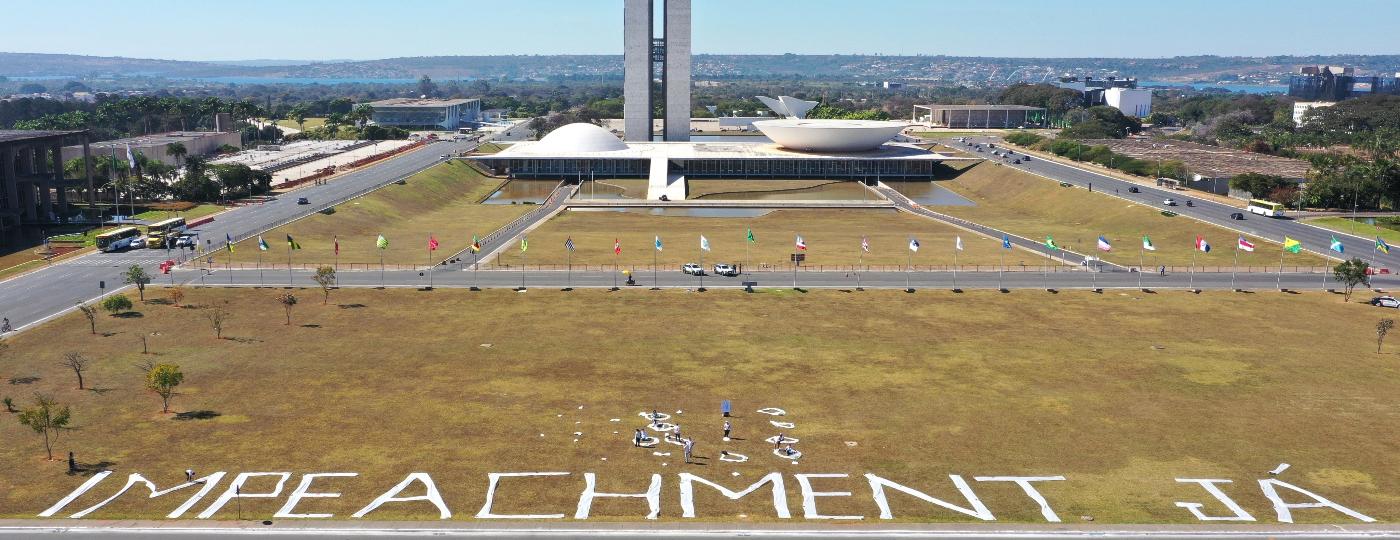"Movimento Nosso Brasil" estendeu dizeres na manhã deste sábado - Dida Sampaio/AE