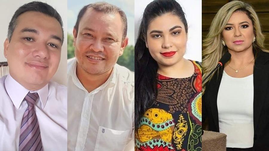 A partir da esq., Ramilton Farias, Eduardo Neves, Janaina Correa e Maraina Martins, candidatos em Macapá - Arte/UOL