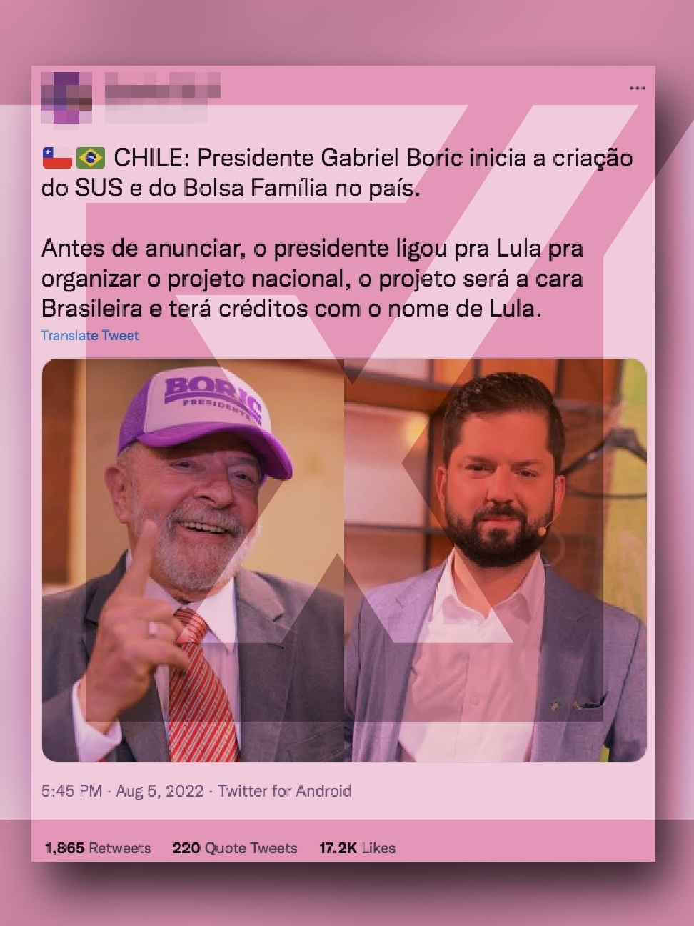 Não há evidência de que presidente do Chile tenha projeto inspirado em Lula  - Politica - Estado de Minas
