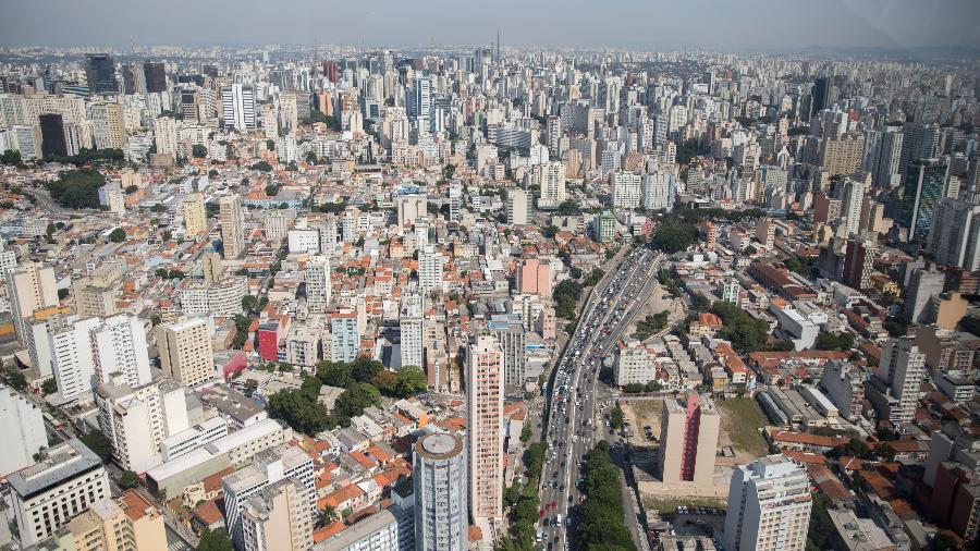 Vista aérea da cidade de São Paulo, a mais populosa do país