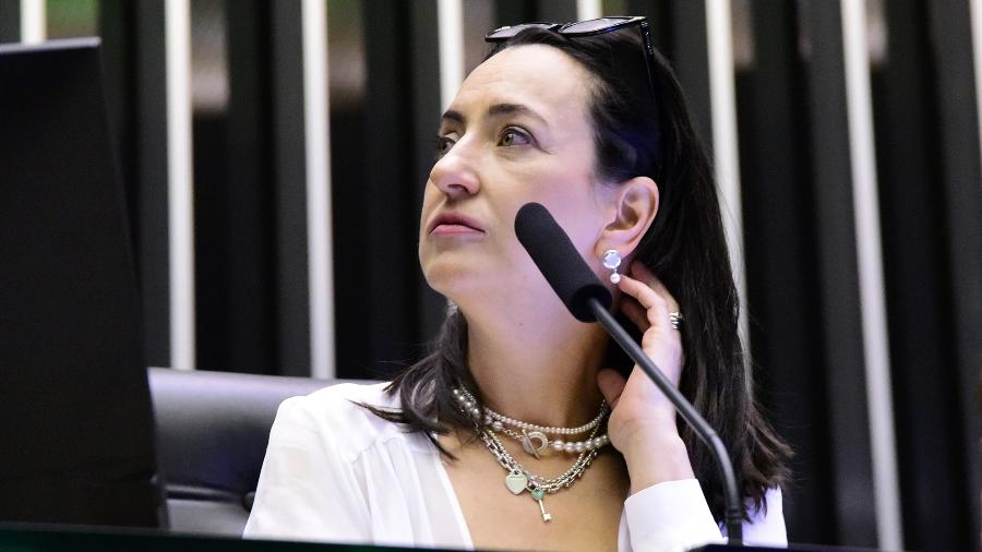 A deputada federal Rosangela Moro durante sessão solene no plenário da Câmara dos Deputados