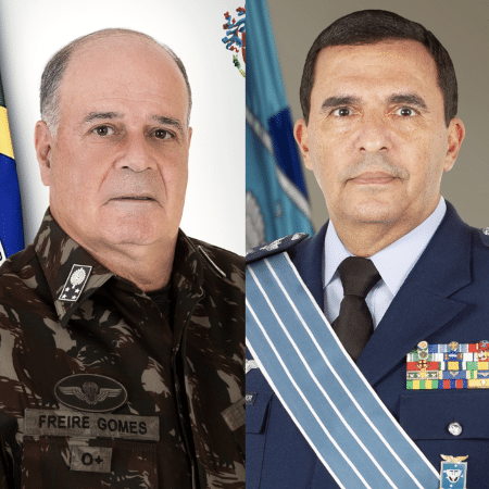 Os ex-comandantes Freire Gomes (à esq.), do Exército, e Carlos Baptista Júnior, da Aeronáutica, falam nos primeiros dias de audiência no STF Os ex-comandantes Freire Gomes (à esq.), do Exército, e Carlos Baptista Júnior, da Aeronáutica, falam nos primeiros dias de audiência no STF