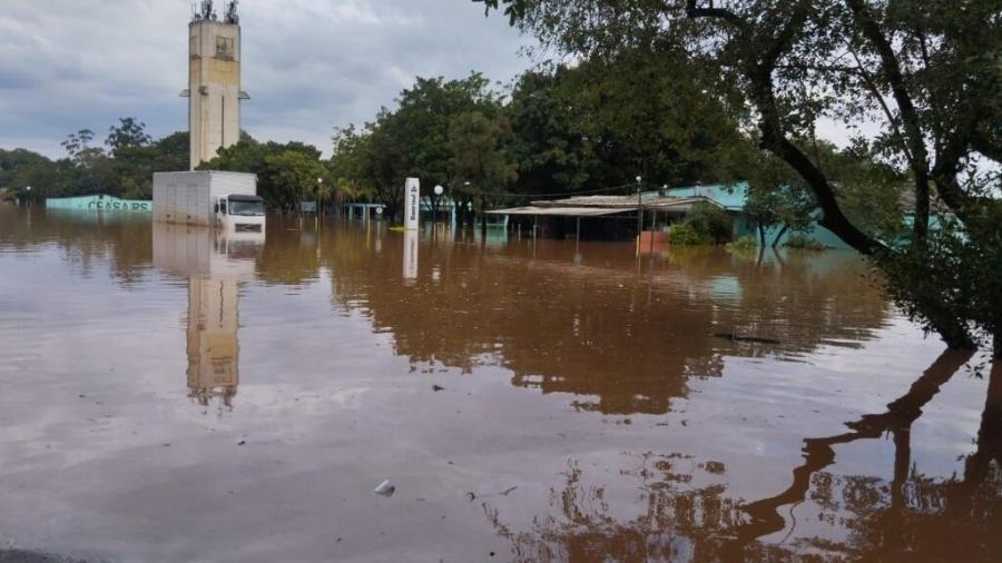 Ceasa no Rio Grande do Sul foi inundado