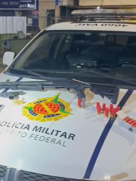 A vítima afirmou que seu companheiro estava armado e havia tentado matá-la; ele portava uma pistola calibre 9mm