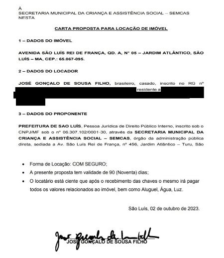 Desembargador se apresentou como dono de imóvel em contrato com a Prefeitura de São Luís