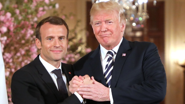 24.abr.2018 - Emmanuel Macron e Donald Trump em encontro na Casa Branca, em Washington - Ludovic Marin/AFP Photo - Ludovic Marin/AFP Photo