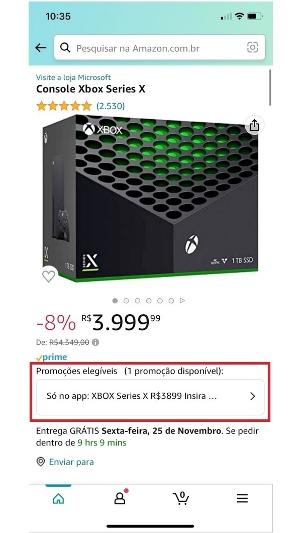 Xbox Series X está com desconto de R$ 450 na Black Friday 2022