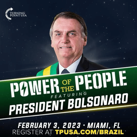 Anúncio do evento "Power of the People", com o ex-presidente Jair Bolsonaro - Reprodução/Twitter