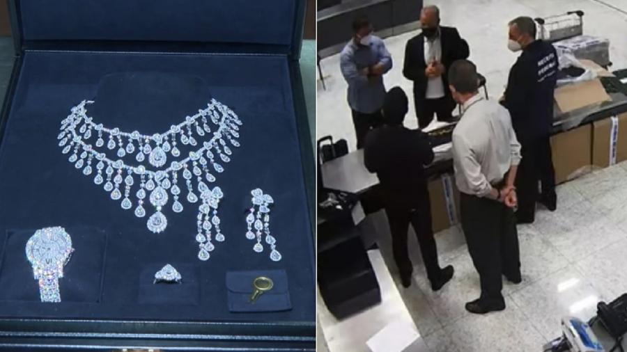 Em vídeo, ex-ministro Bento Albuquerque tenta retirar joias apreendidas pela Receita - Reprodução