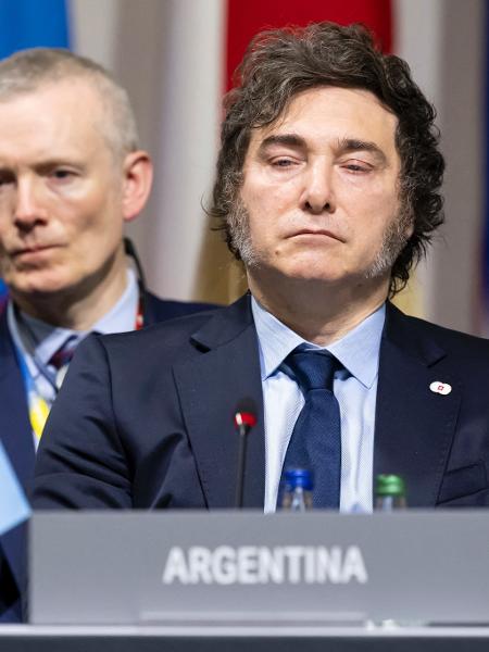 O presidente da Argentina, Javier Milei, em 15 de junho de 2024