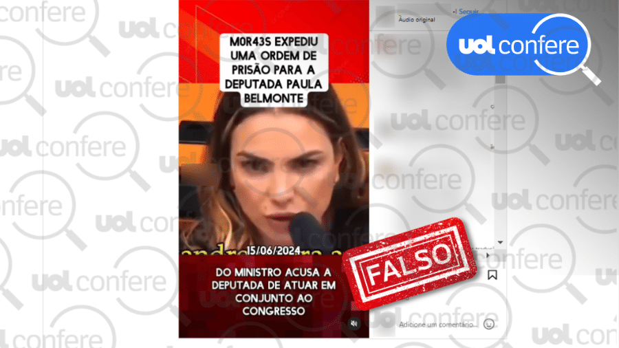 27.jun.2024 - É falso que deputada teve sua prisão decretada pelo ministro Alexandre de Moraes