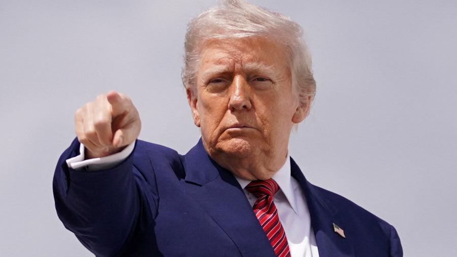 O presidente dos Estados Unidos, Donald Trump, em uma base aérea em Maryland - Nathan Howard - 23.mai.2025/Reuters