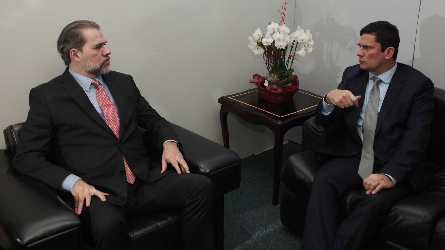  O presidente do STF, Dias Toffoli com Sergio Moro em imagem de arquivo - Carlos Moura/SCO/STF