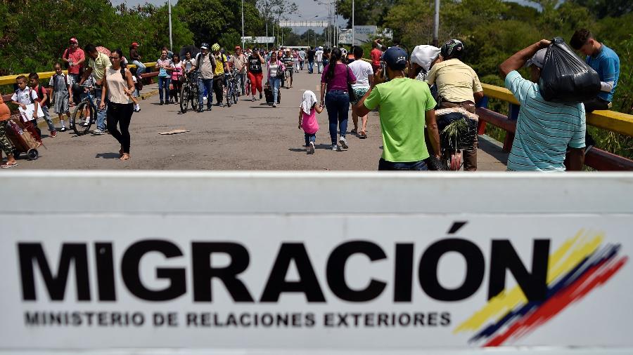11.fev.2019 - Posto fronteiriço entre Colômbia e Venezuela - AFP