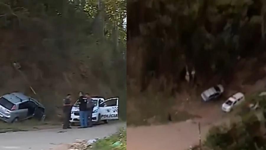 Policial foi encontrado com vida dentro de veículo em Franco da Rocha - Reprodução/TV Record