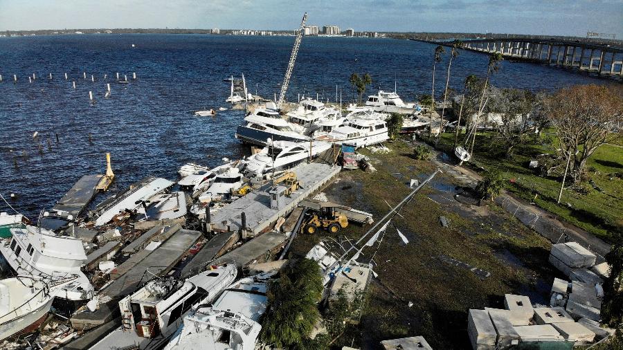 Furacão Ian, que tocou costa da Flórida com categoria 4, deixou rastro de destruição em 2022