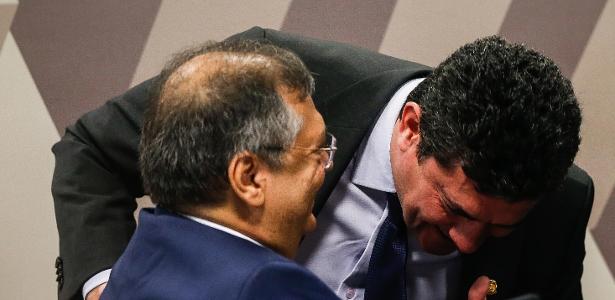Civilidade: Sergio Moro cumprimenta Flávio Dino na sabatina no Senado nesta quarta (13)