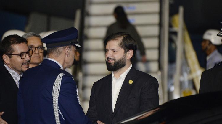 Chegada do presidente do Chile, Gabriel Boric, ao Rio de Janeiro, para participar da Cúpula do G20