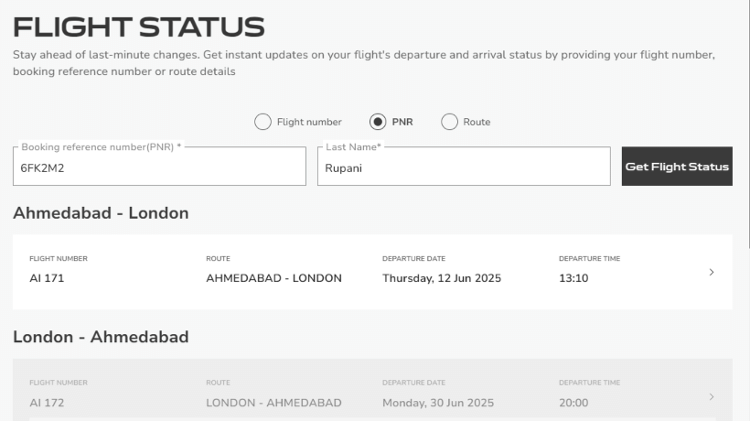 Status de voo Status de voo
