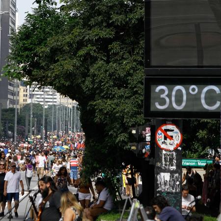 Temperatura atinge 30ºC na avenida Paulista, em São Paulo, no último domingo - Fábio Vieira/FotoRua - 5.mai.2019/Estadão Conteúdo