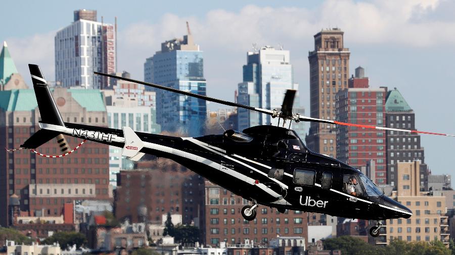 Helicóptero da Uber em Nova York; serviço Uber Copter ainda não tem no Brasil - Mike Segar - 2.out.2019/Reuters