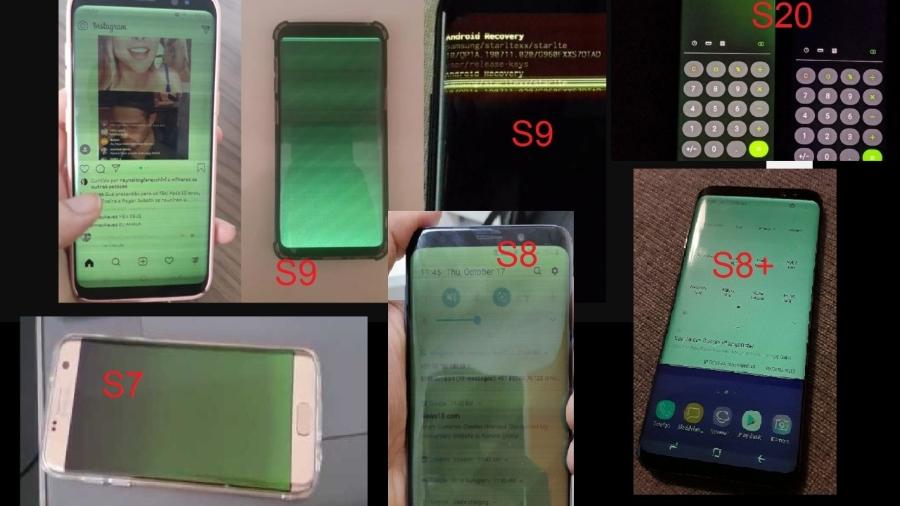 Tela verde tem aparecido em diversos celulares da Samsung após atualização do Android - Arquivo pessoal