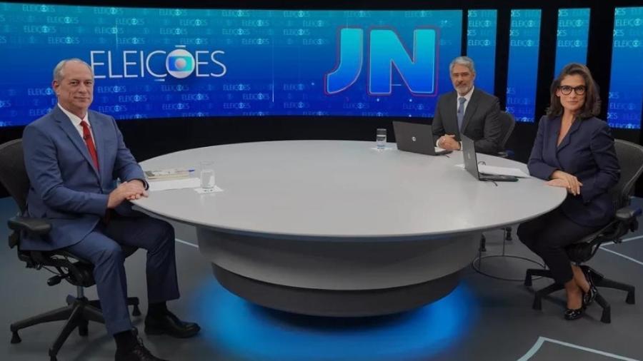 Ciro Gomes foi o segundo entrevistado no Jornal Nacional - Reprodução/TV Globo