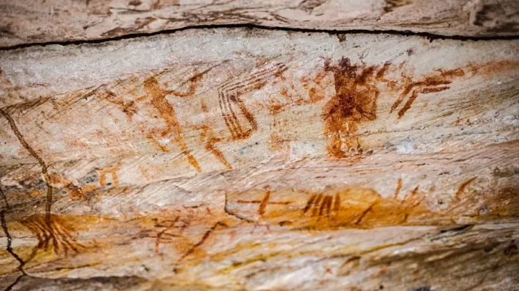 Parede pintada em sítio revela presença do homem há pelo menos 8 mil anos na região do São Francisco - Jonathan Lins/FPI/Divulgação - Jonathan Lins/FPI/Divulgação