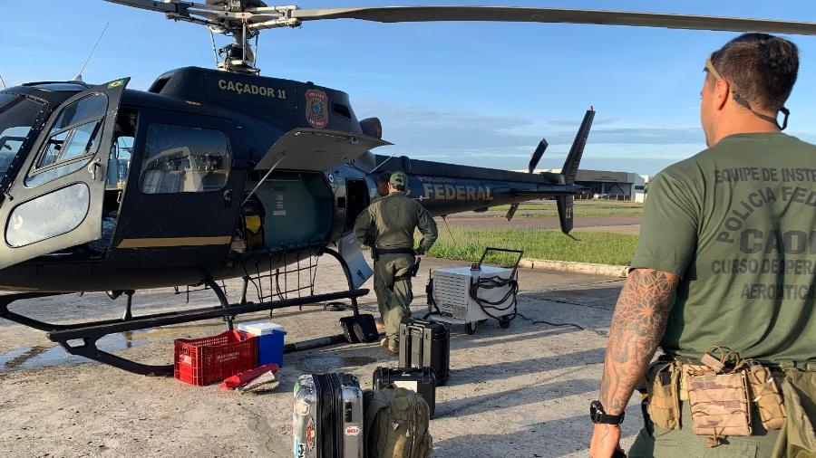 Helicóptero da PF seguiu de Brasília para o Rio Grande do Norte na manhã desta quinta-feira (15)