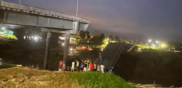 Ponte de R$ 36 milhões desaba no Acre e deixa quatro feridos