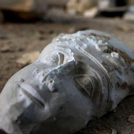 Cabeça de estátua na Síria - Getty Images