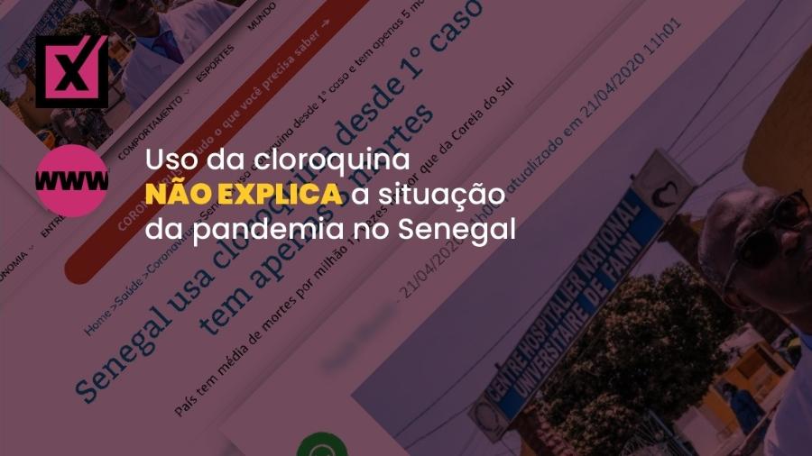 Post selecionou e tirou de contexto trechos de entrevista em que um médico senegalês elogia a cloroquina - Arte/Comprova