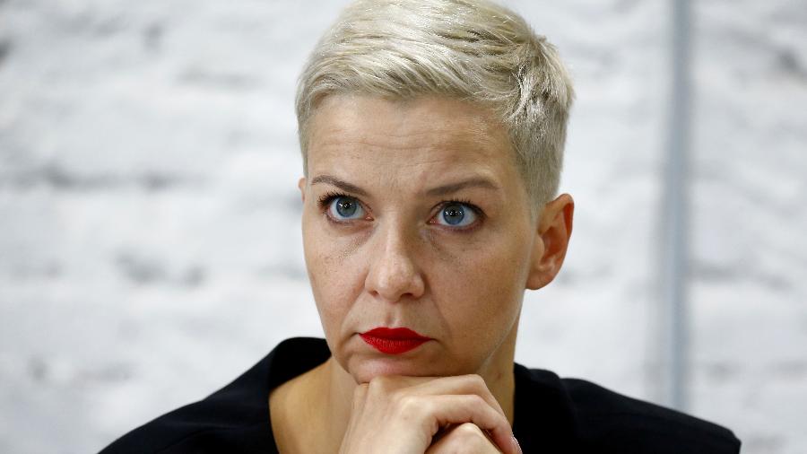 Maria Kolesnikova rasgou o passaporte para não ser deportada - VASILY FEDOSENKO/REUTERS