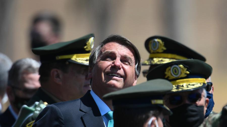 Jair Bolsonaro durante cerimônia pelo Dia do Soldado no dia 25/08; presidente discursou para militares hoje  - Mateus Bonomi/Agif - Agência de Fotografia/Estadão Conteúdo