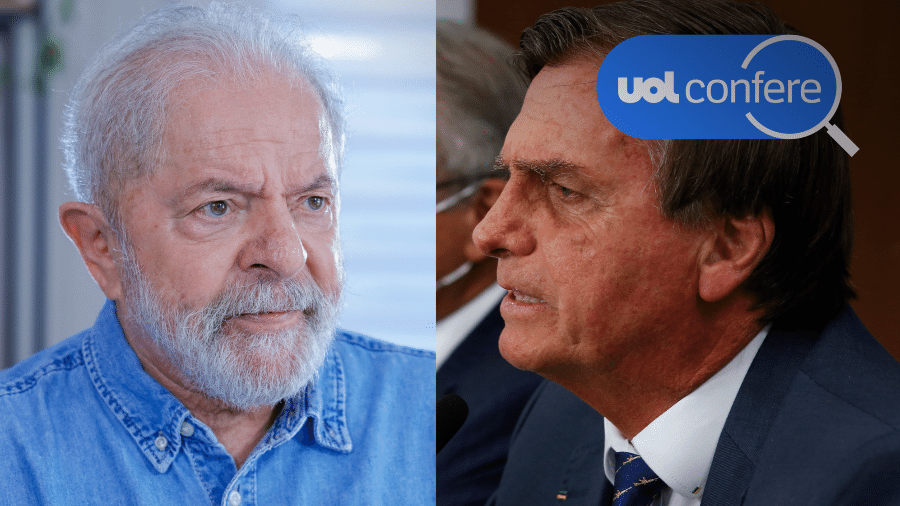 16.mar.2022 - Luiz Inácio Lula da Silva (PT) e Jair Bolsonaro (PL) - Ricardo Stuckert e Anderson Riedel/PR