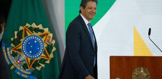 O ministro da Fazenda Fernando Haddad (foto) em evento no Palácio do Planalto