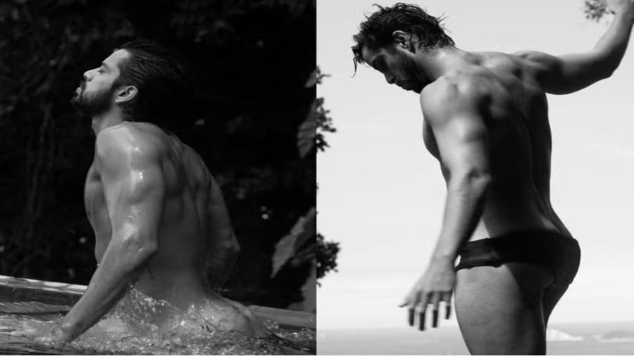 Rodrigo Simas em ensaio sensual na piscina - Reprodução / The man style Brazil