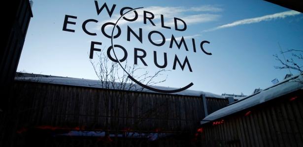 Logo do Fórum Econômico Mundial, em Davos
