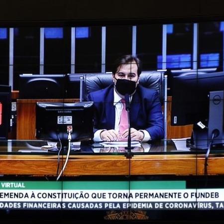 Presidente da Câmara, Rodrigo Maia, na votação da PEC do Fundeb; proposta foi aprovada em dois turnos - Najara Araujo/Câmara dos Deputados