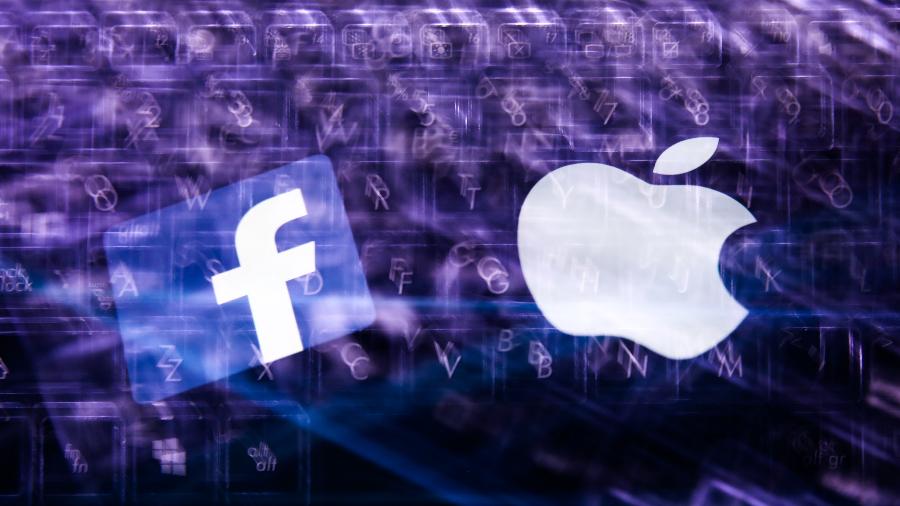 Logos de Facebook e Apple - NurPhoto via Getty Images