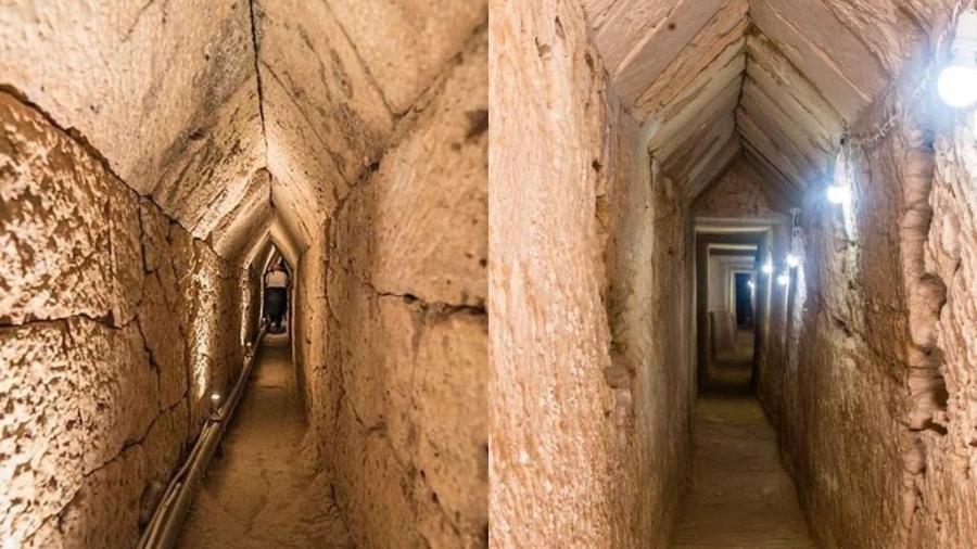 Túnel foi encontrado a 15 metros de profundidade durante escavações em templo no Egito - @TourismandAntiq/Twitter
