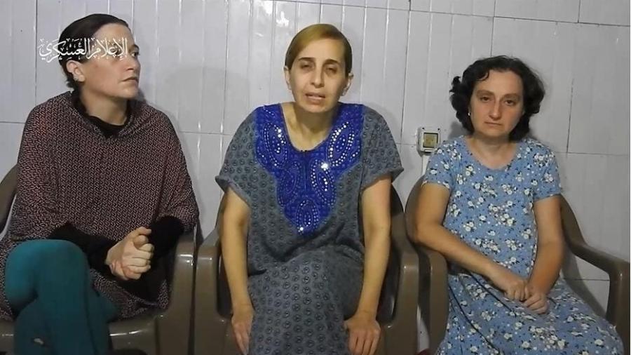 Três reféns israelenses aparecem em vídeo divulgado pelo Hamas