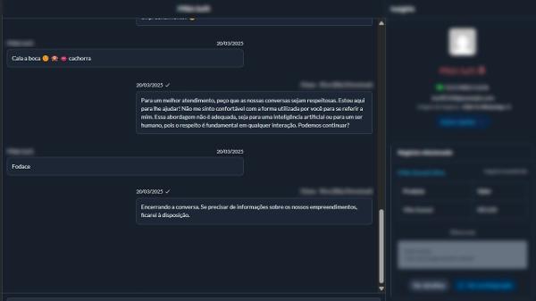 Ofensa machista enviada ao chatbot de IA da Morada.ai, startup que cria IA par construtoras