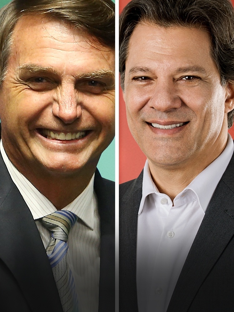Jair Bolsonaro X Fernando Haddad mobile - Arte/UOL