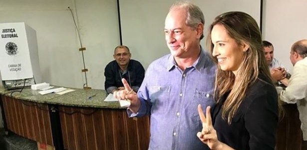 Ciro Gomes e a mulher, Giselle Bezerra, votam em Fortaleza neste domingo (28)