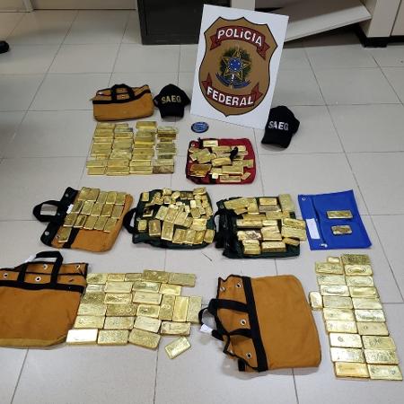 Carga de 111 quilos de ouro foi apreendida pela Polícia Federal em Goiânia - Divulgação/PF